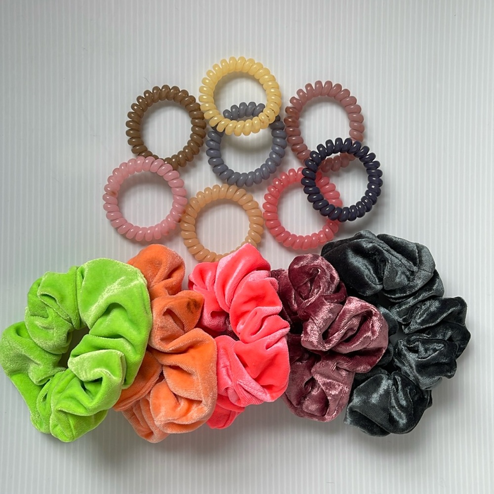 Velvety Scrunchies and Coil Hair Ties